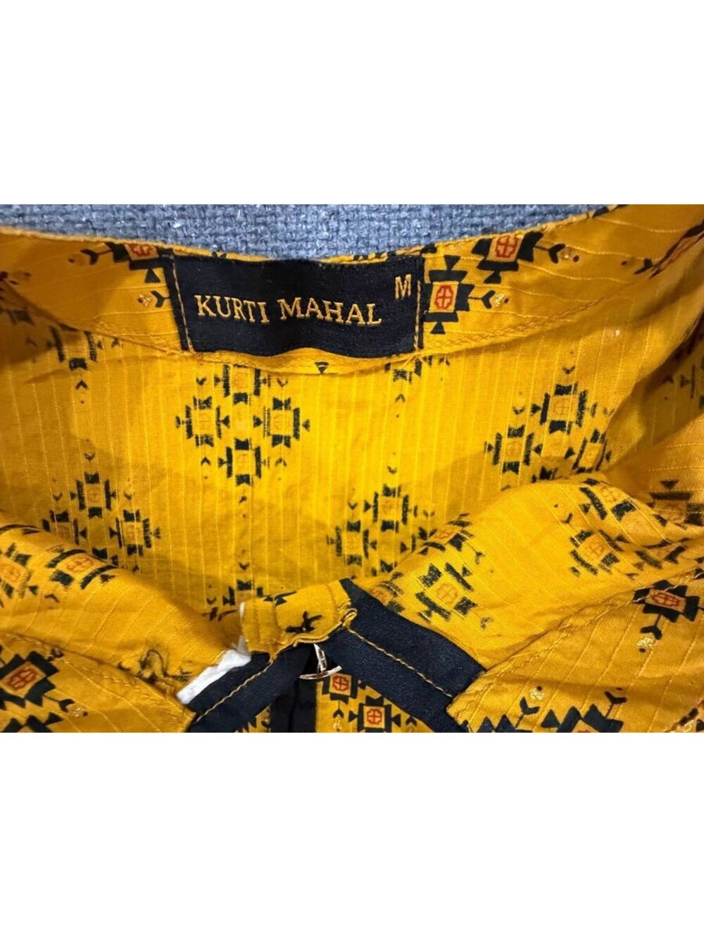 Kurti Mahal Women's M Mustard Indian Pakistani Kurta Pant Set - Picture 9 of 9